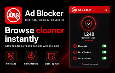 Ad Blocker — Block Ads, Trackers & Pop-ups Free preview